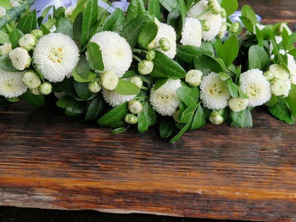 Coronita florala alb-verde