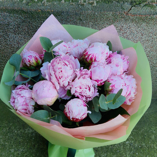 Buchet cu 13 bujori roz