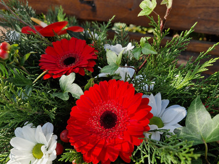 Aranjament funerar cu anturium si germini