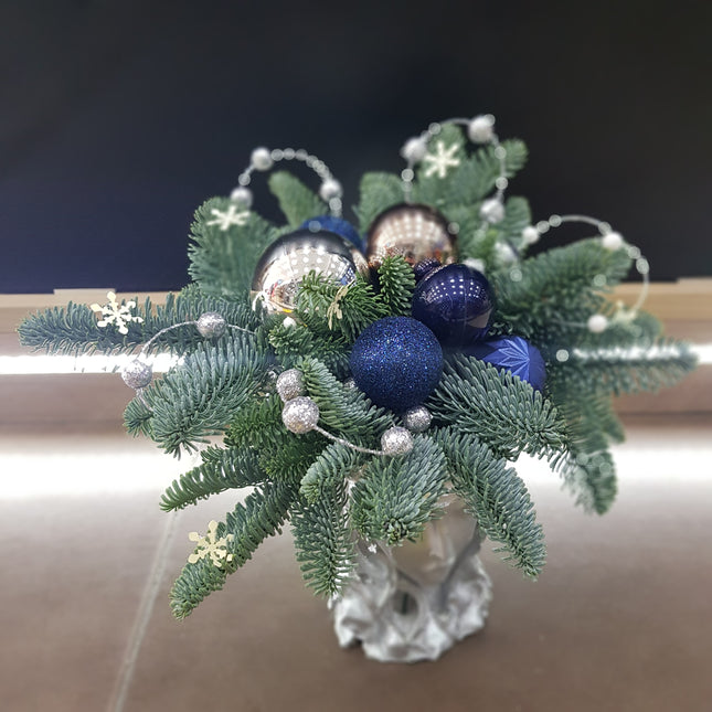 Aranjament de Craciun  argintiu