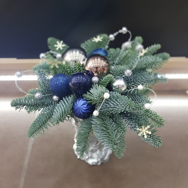 Aranjament de Craciun  argintiu