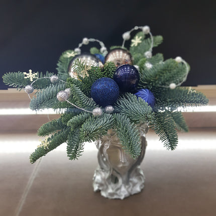 Aranjament de Craciun  argintiu