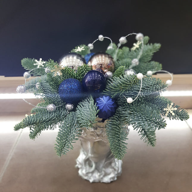 Aranjament de Craciun  argintiu