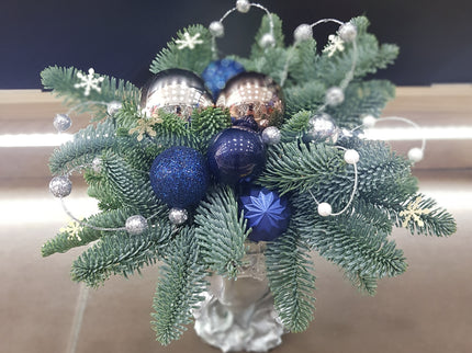 Aranjament de Craciun  argintiu