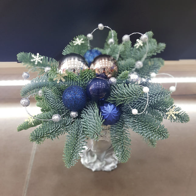 Aranjament de Craciun  argintiu