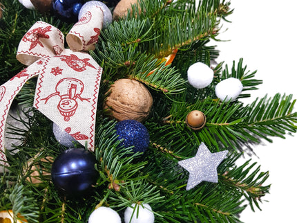 Coronita de Craciun cu globuri albastre