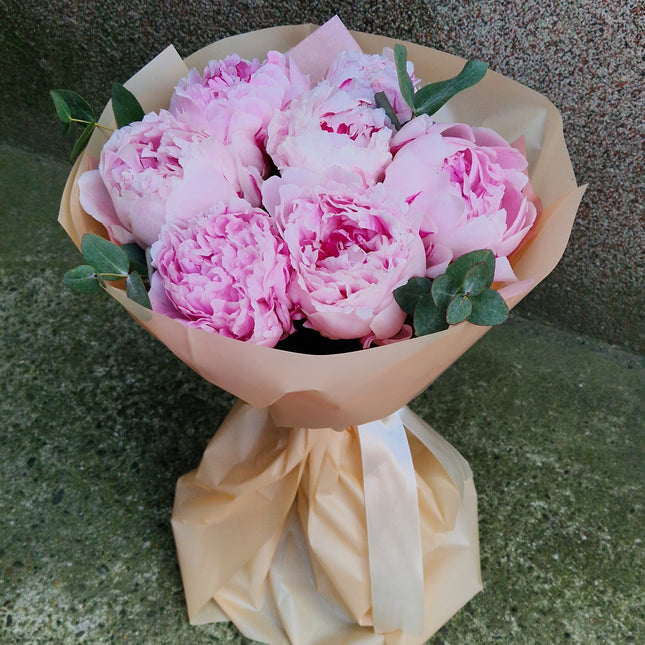 Buchet cu 7 bujori roz