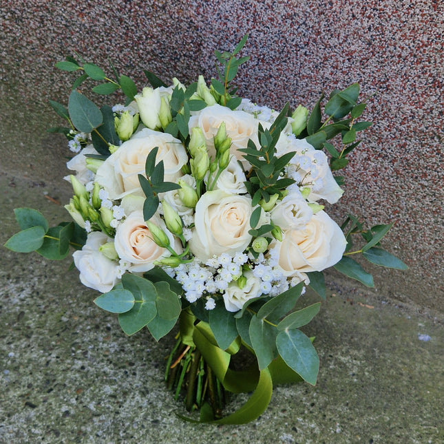 Buchet de mireasa alb-verde