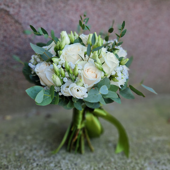 Buchet de mireasa alb-verde