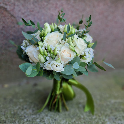 Buchet de mireasa alb-verde