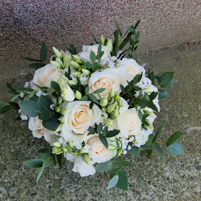 Buchet de mireasa alb-verde