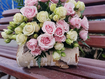 Buchet cu miniroze alb, roz